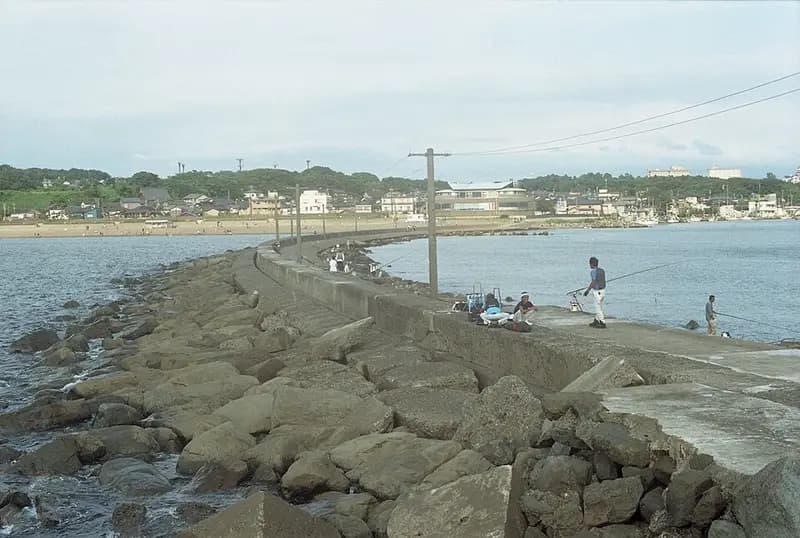 三国港突堤の釣り場